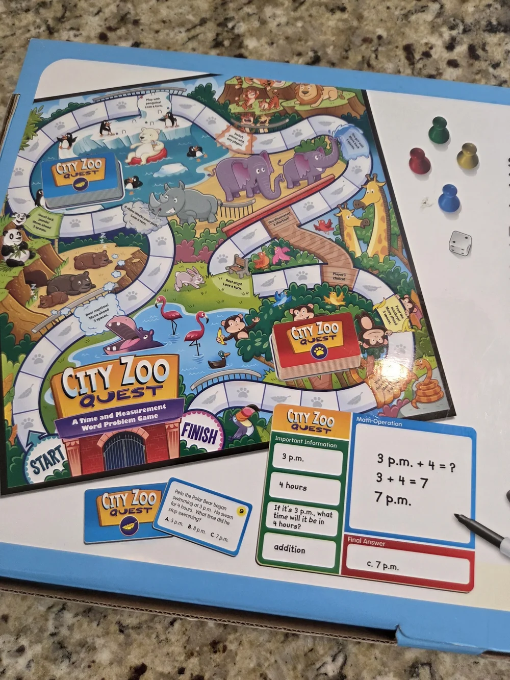 Lakeshore Learning City Zoo Quest Game Word Problem Math Time & Measurement 7+